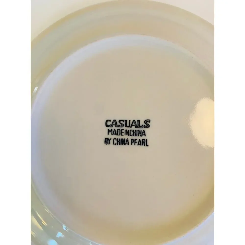 VINTAGE Casuals by China Pearl Apple Red Green & White 7.5 inch Dessert Plate